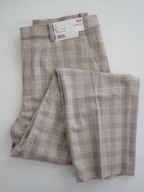 Uniqlo Smart Ankle Pants in Beige Plaid | M